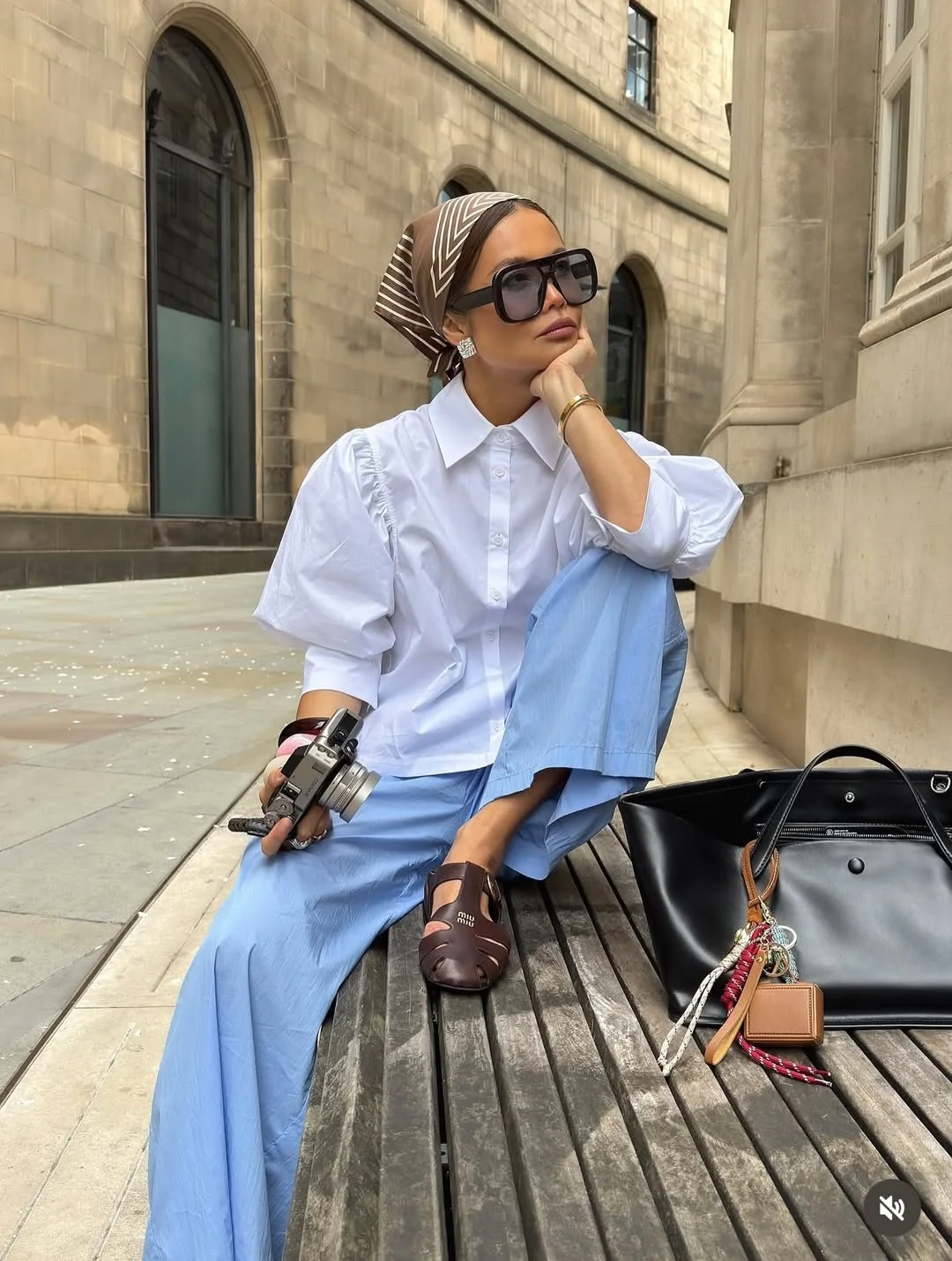 comfy fall outfits for office 2026 Soft Blue Separates With Relaxed Autumn Elegance