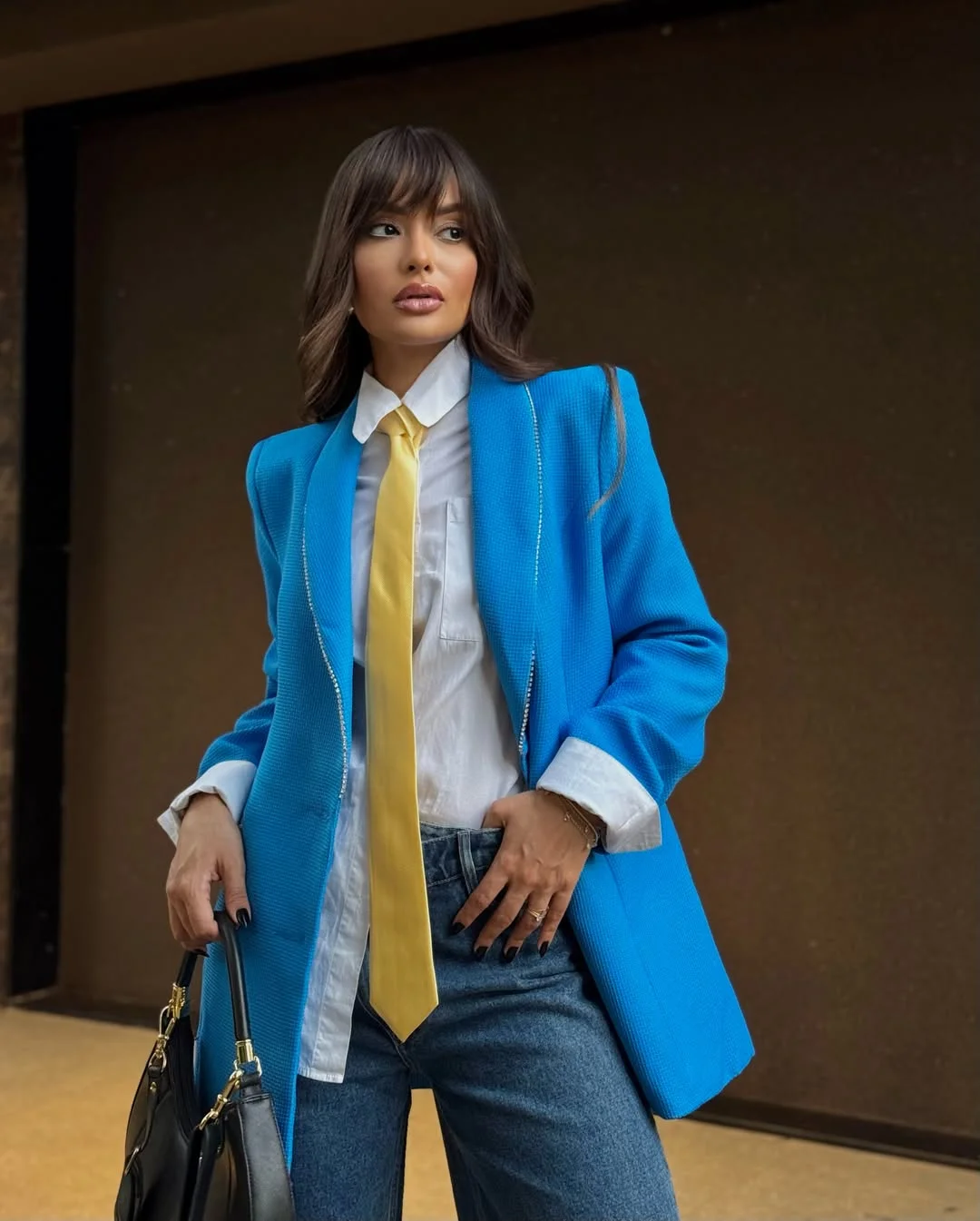 comfy fall outfits for office 2026 Bright Color Gives Office Classics a Fresh Twist