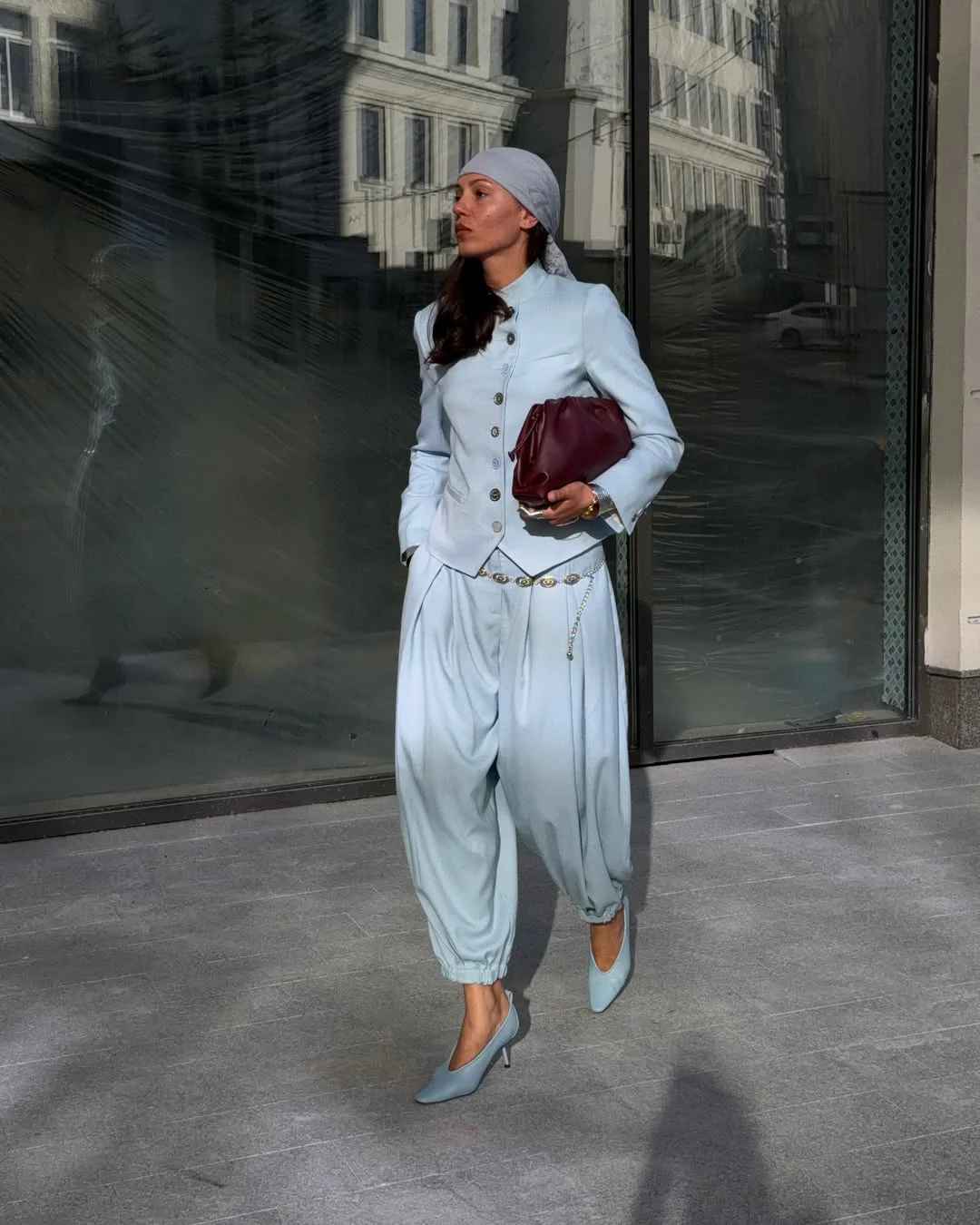 comfy fall outfits for office 2026 Soft Blue Tailoring Feels Elegant Without Trying Too Hard