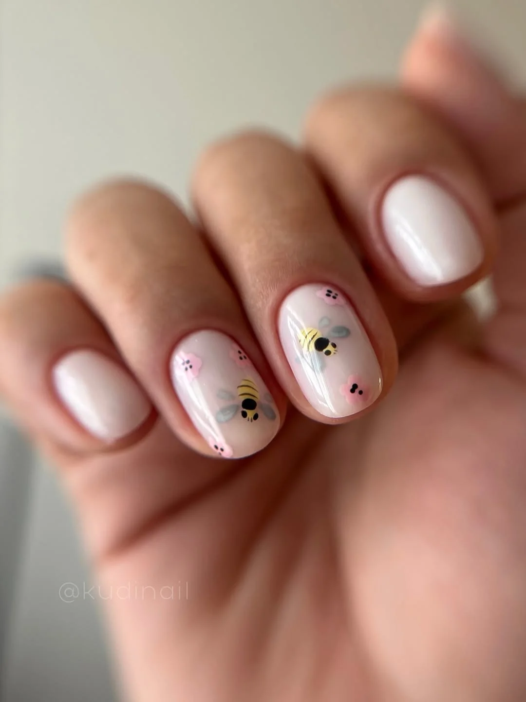 cool july nail colours ideas 2026 Sweet Bumblebee Garden Manicure