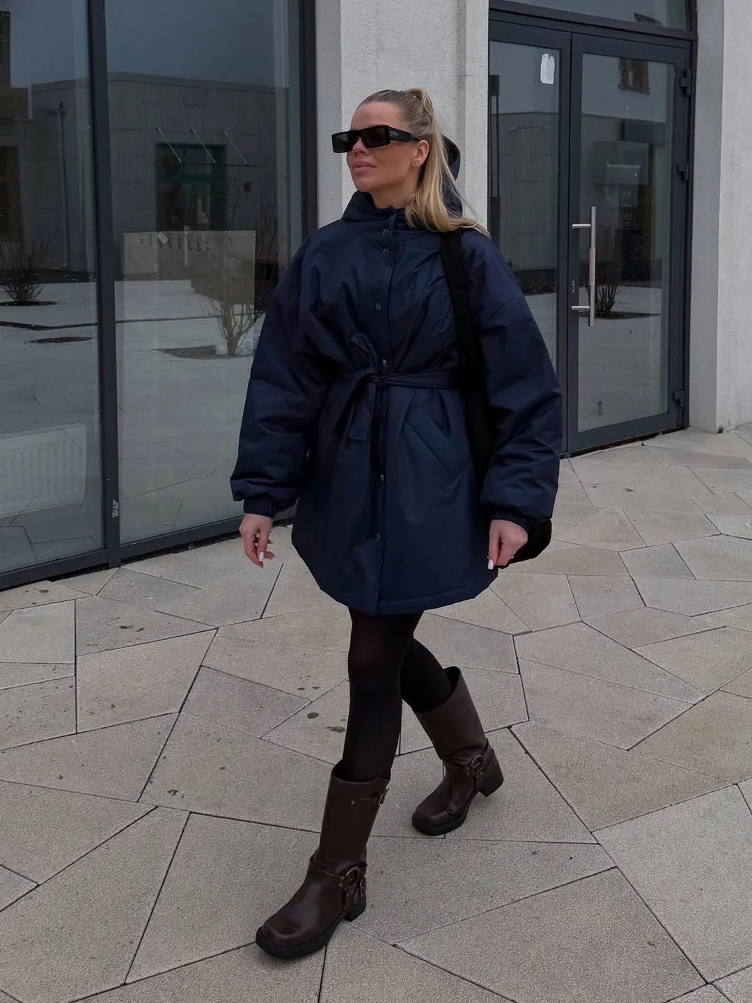 cute fall outfits with boots and leggings 2026 Cozy Oversized Outerwear With Riding Boots