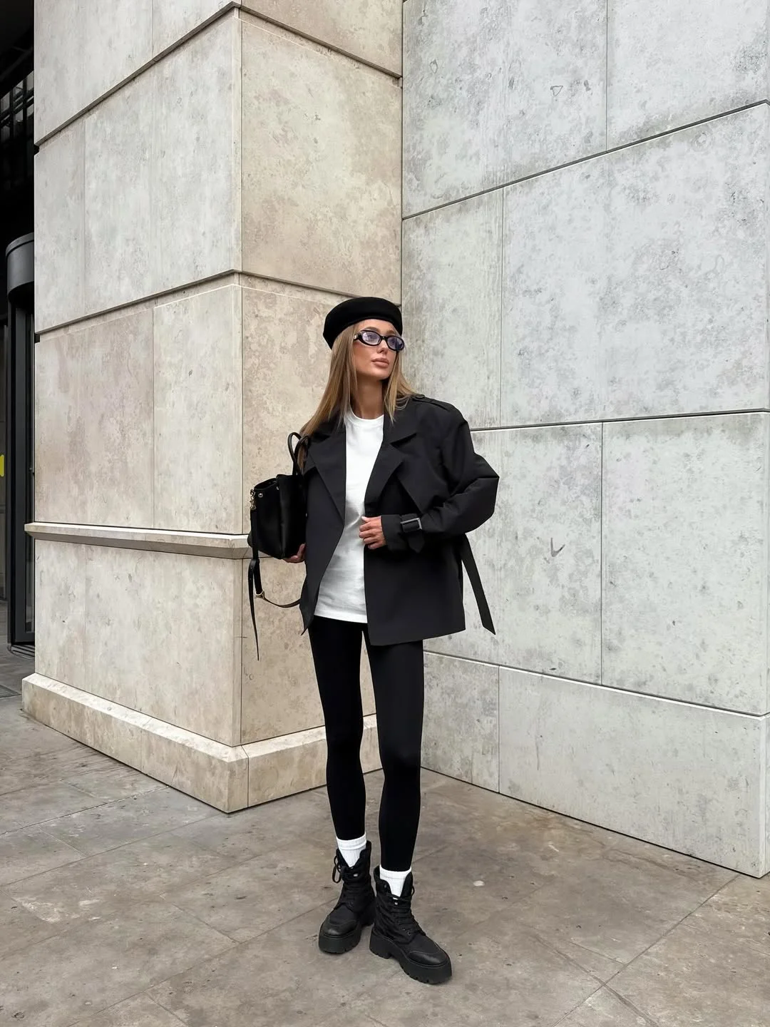 cute fall outfits with boots and leggings 2026 Parisian Casual With Combat Boots and Socks