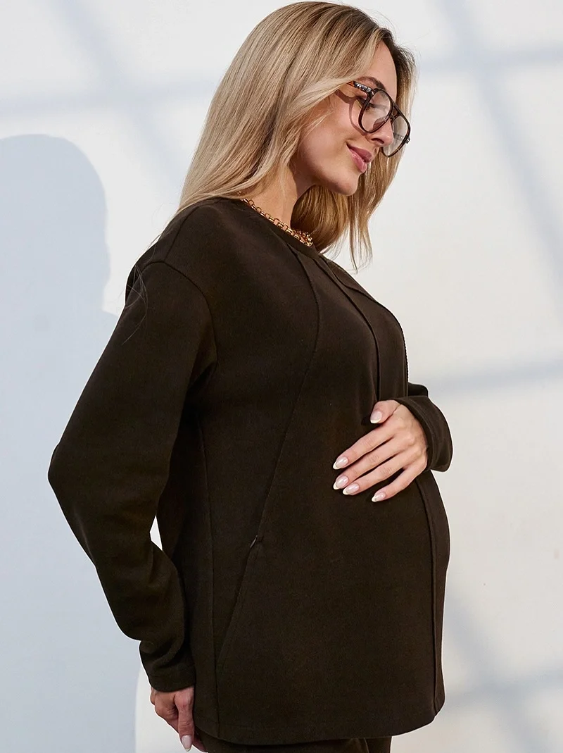 cute pregnancy outfits fall 2026 Minimalist Black Tunic That Works Beyond Pregnancy