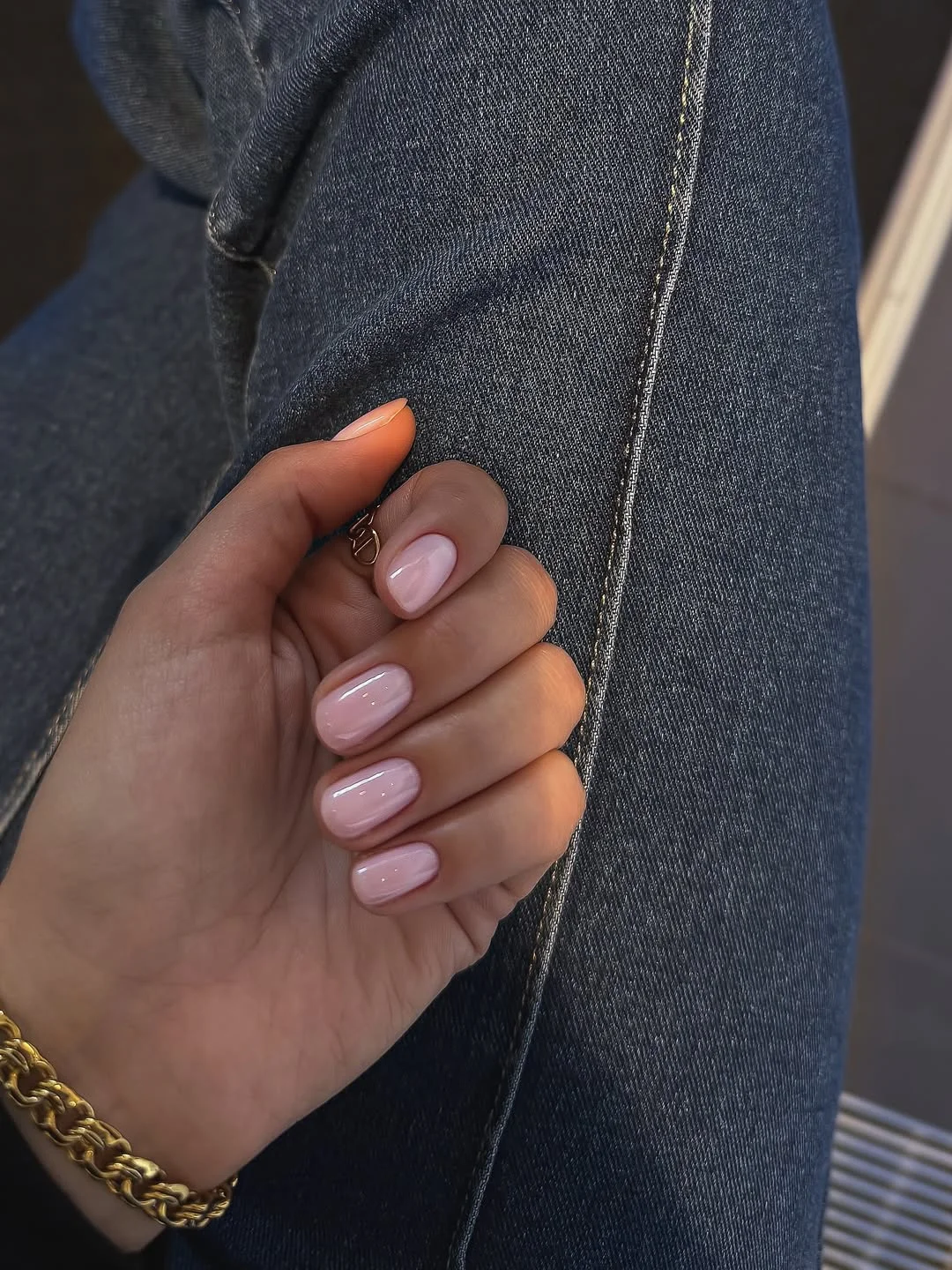 cute summer oval nails 2026 Glossy Baby Pink Simplicity