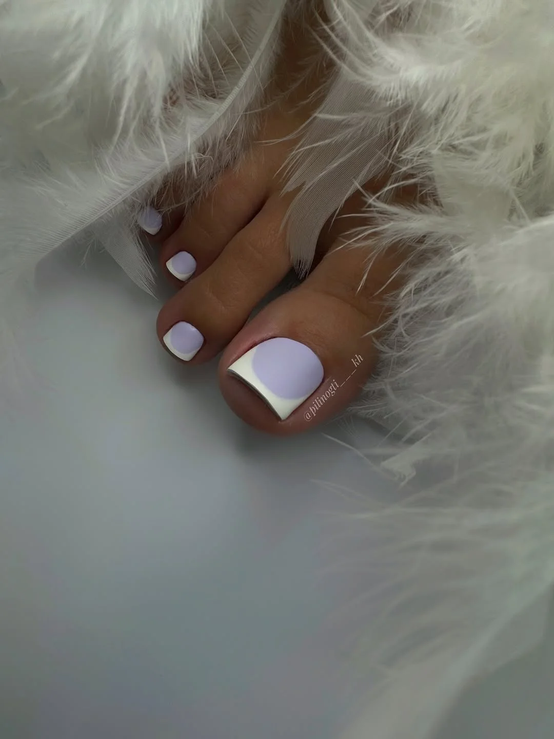 cute summer white french toes 2026 Soft Lavender French with a Cloud-Like Finish
