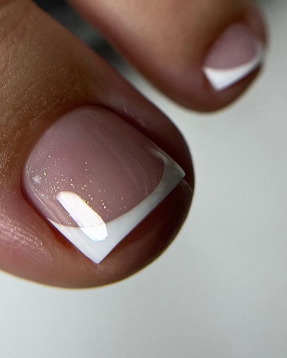 cute summer white french toes 2026 Sharp Geometric French Tips for a Modern Finish