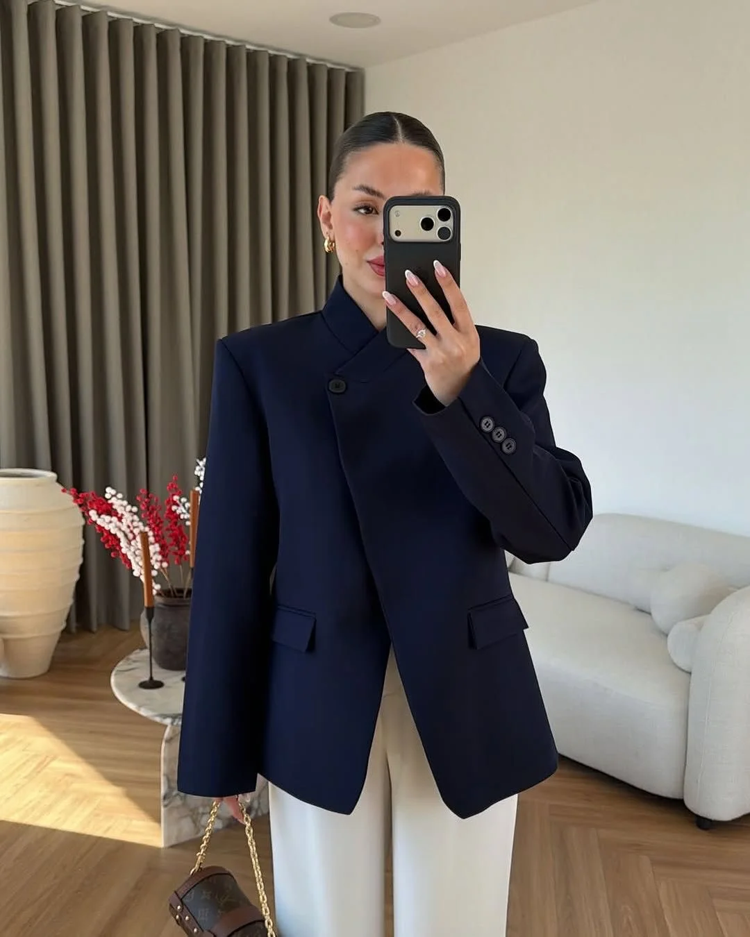 elegant fall fitted blazer outfit 2026 The New Power Blazer in Midnight Navy