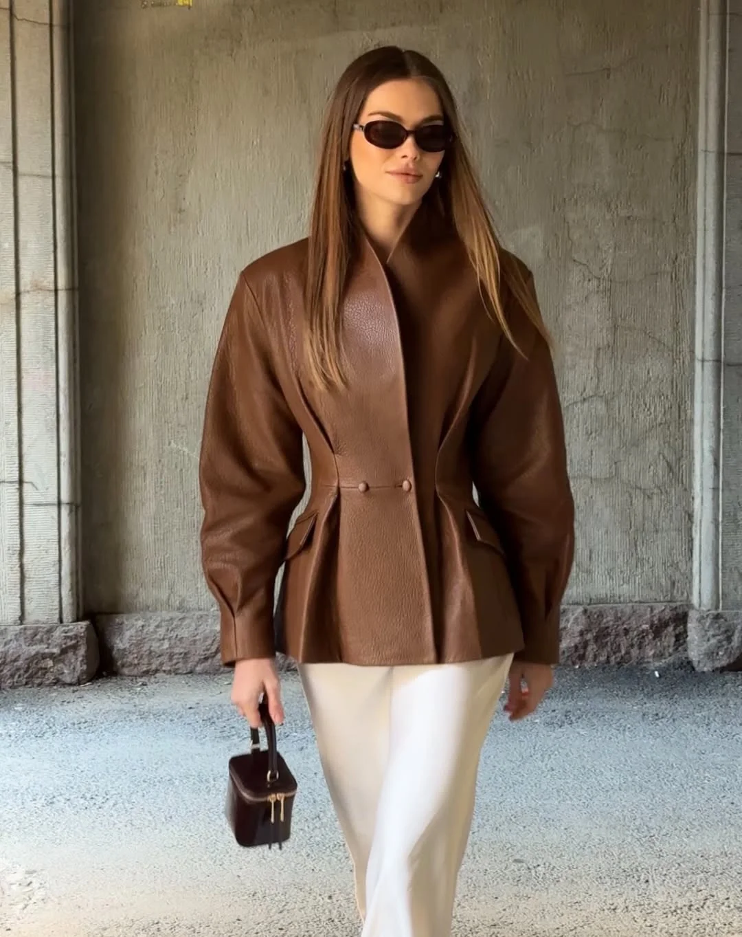 elegant fall fitted blazer outfit 2026 Rich Brown Leather for Elevated Fall Style