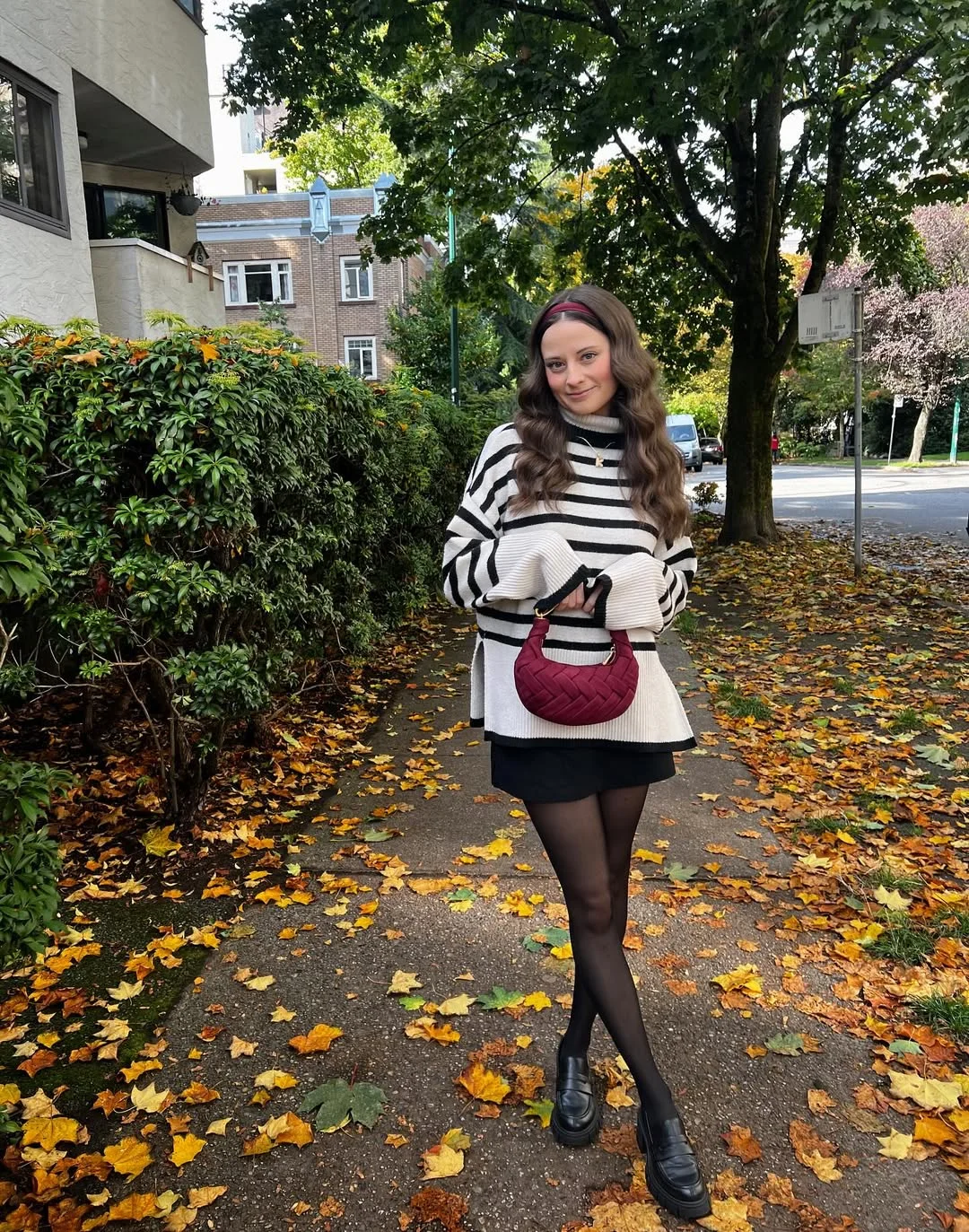 elegant fall outfits ideas 2026 Classic Stripes and Mini Skirts for a Playful Autumn Look