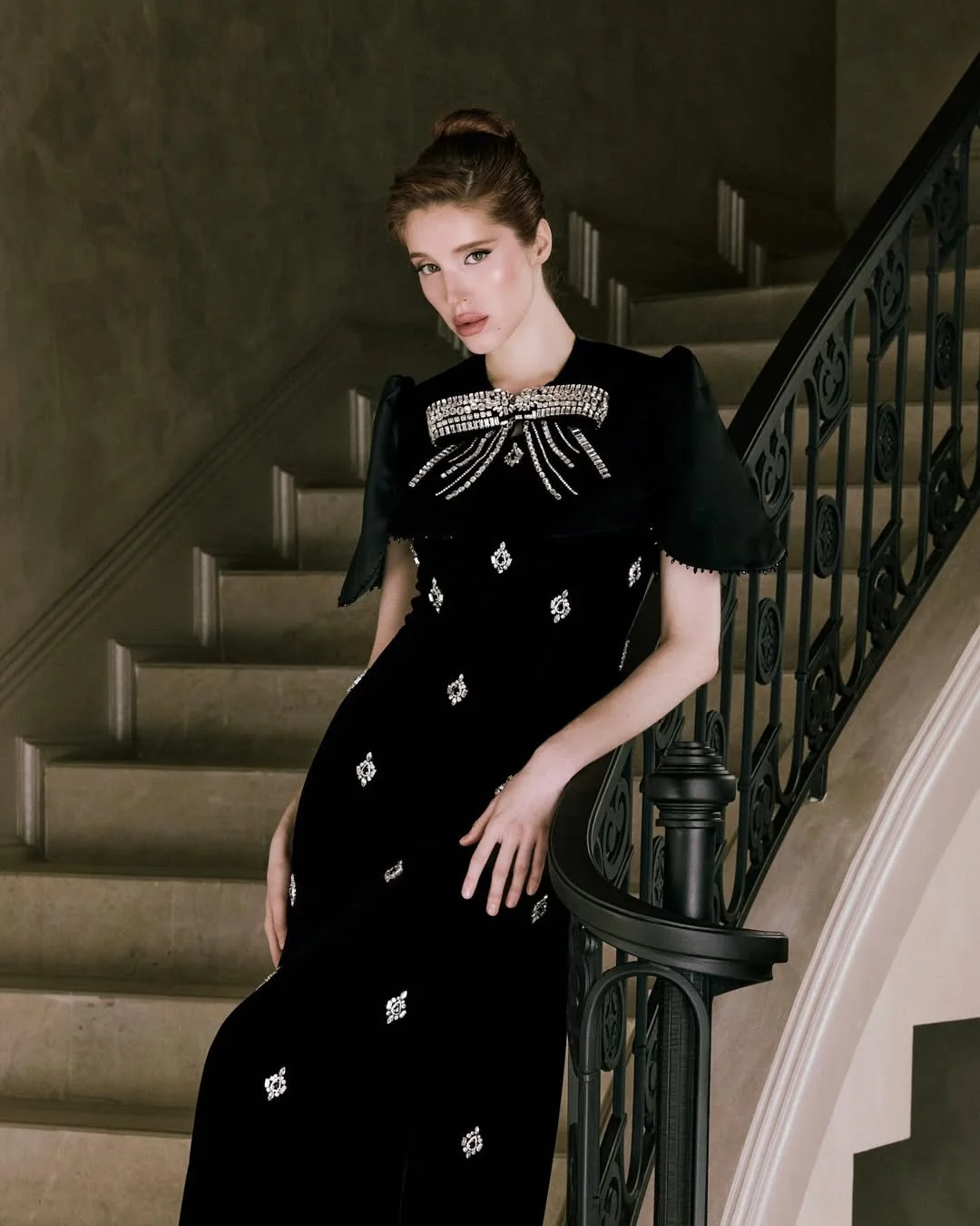 elegant fall wedding guest dress 2026 Black Evening Sophistication with Statement Embellishment