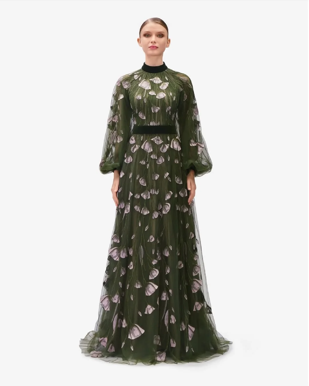 elegant fall wedding guest dress 2026 Romantic Botanical Tulle for Formal Autumn Weddings