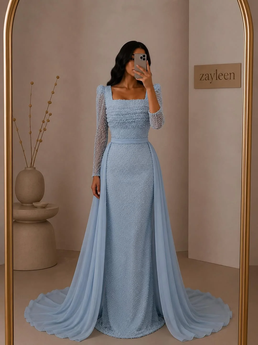 elegant fall wedding guest dress 2026 Powder Blue Elegance for Formal Fall Evenings