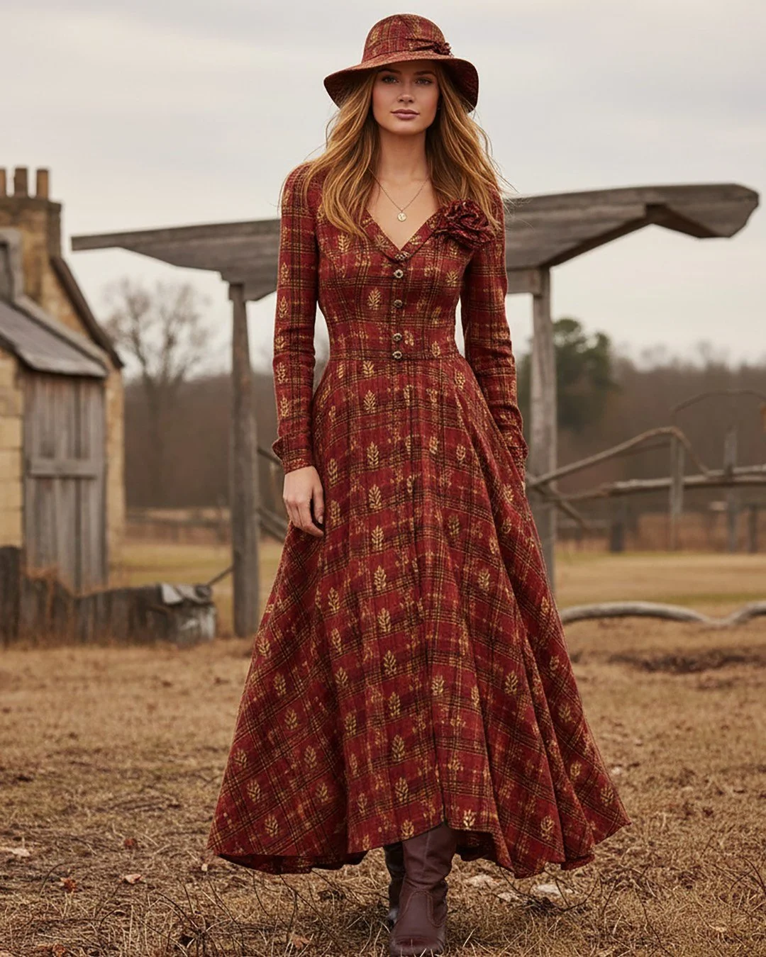 fall festival outfits dress to impress 2026 Rustic Plaid Dresses with Western Charm