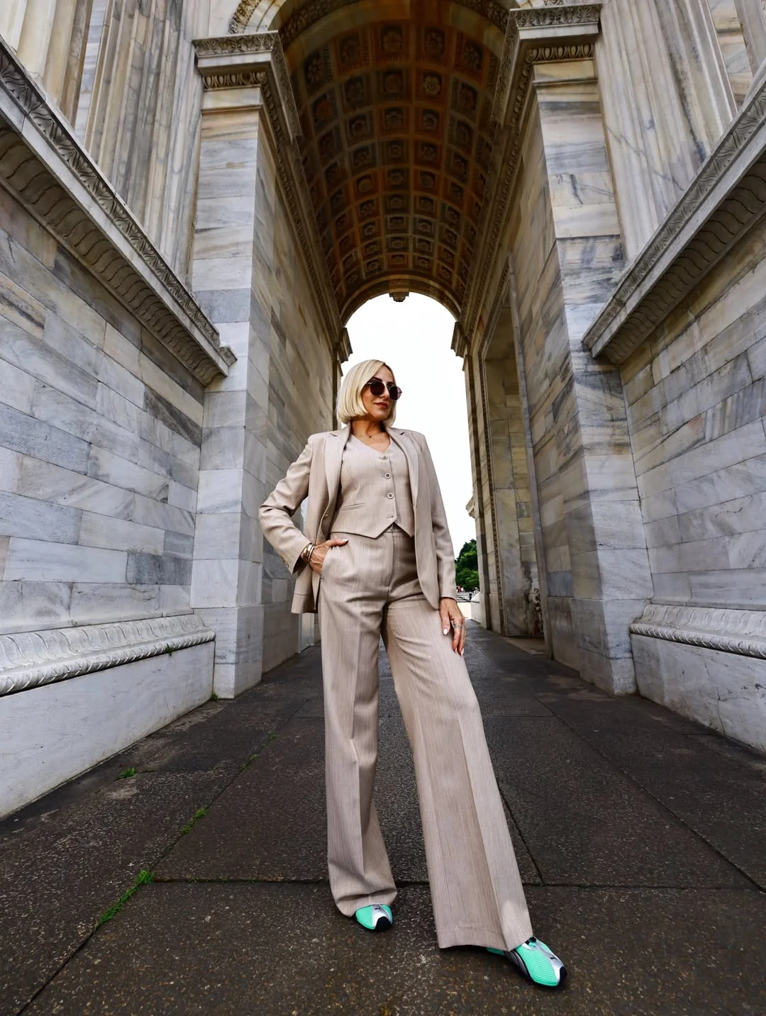 fall travel outfits with sneakers 2026 Tailored Suits with Modern Sneakers