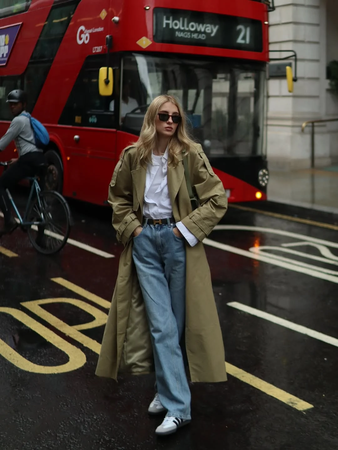 fashionable fall outfits with coat 2026 The London Trench and Relaxed Denim Formula