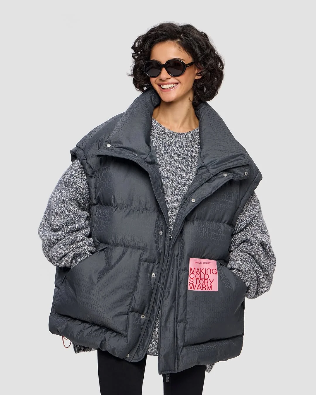 fashionable fall outfits with vests 2026 Oversized Gray Vest For Extra Cozy Days