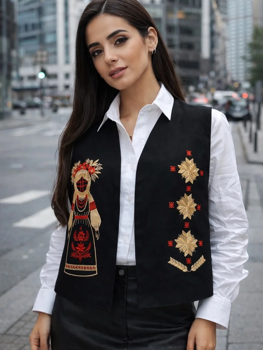 fashionable fall outfits with vests 2026 Embroidered Vest With Modern Western Influence