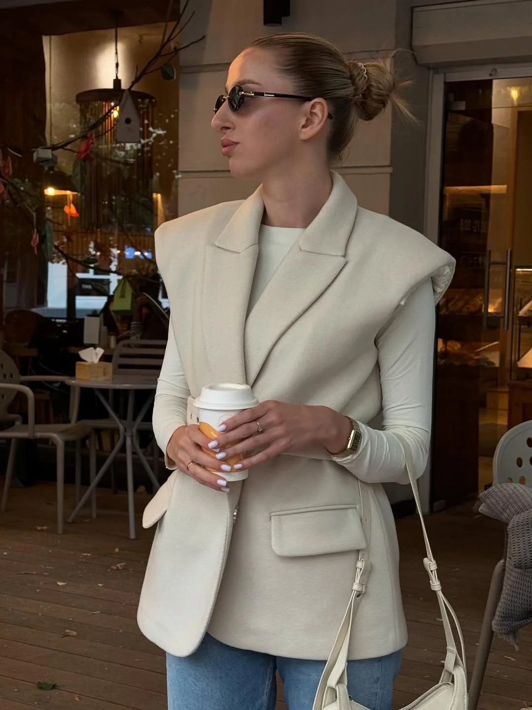 fashionable fall outfits with vests 2026 Soft Cream Tailored Vest For Everyday Elegance