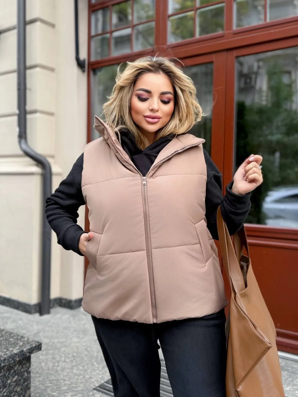 modern fall vest outfits for women 2026 Soft Beige Puffer Styling For Everyday Comfort
