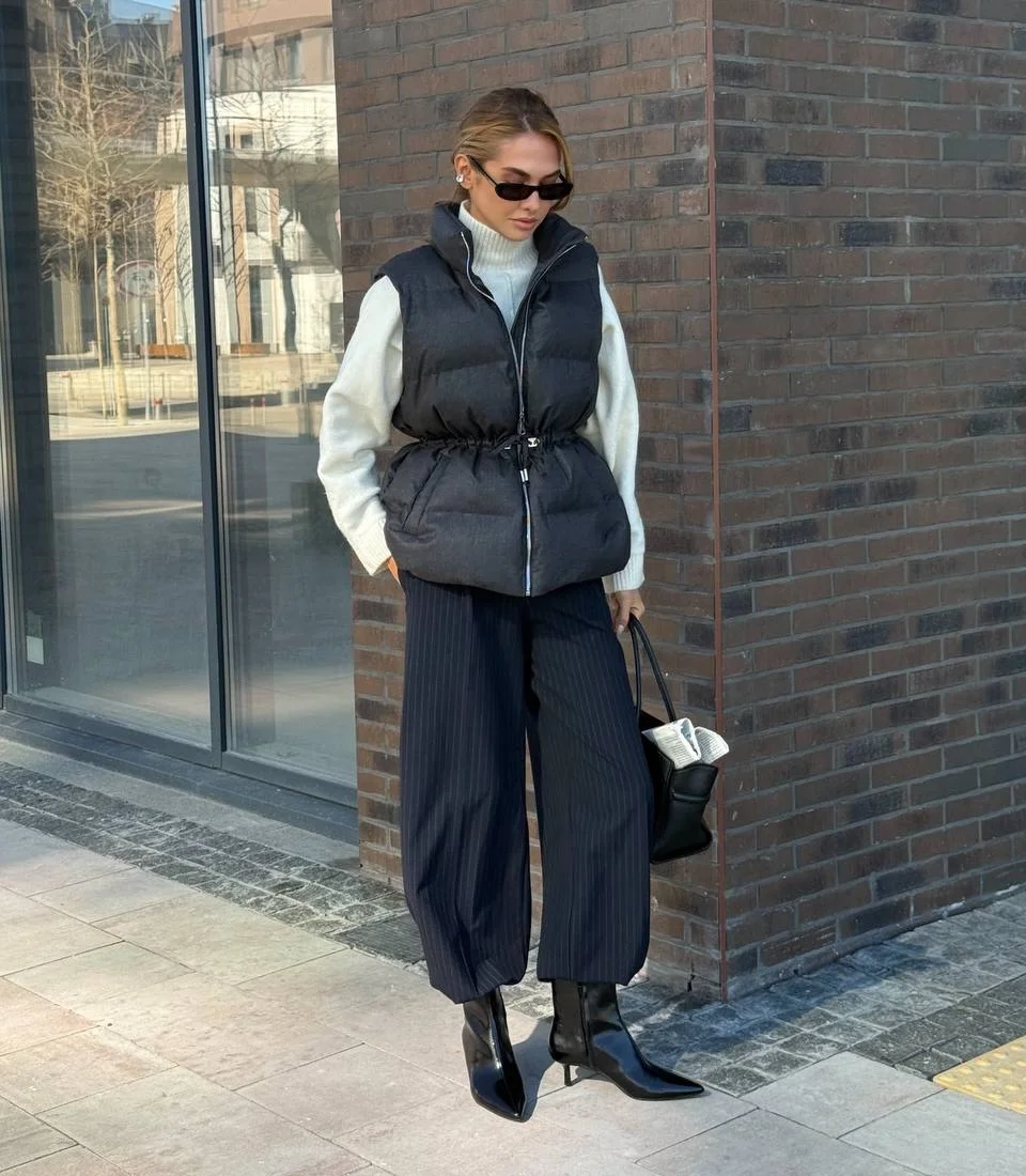 modern fall vest outfits for women 2026 Tailored Volume Meets Contemporary Minimalism