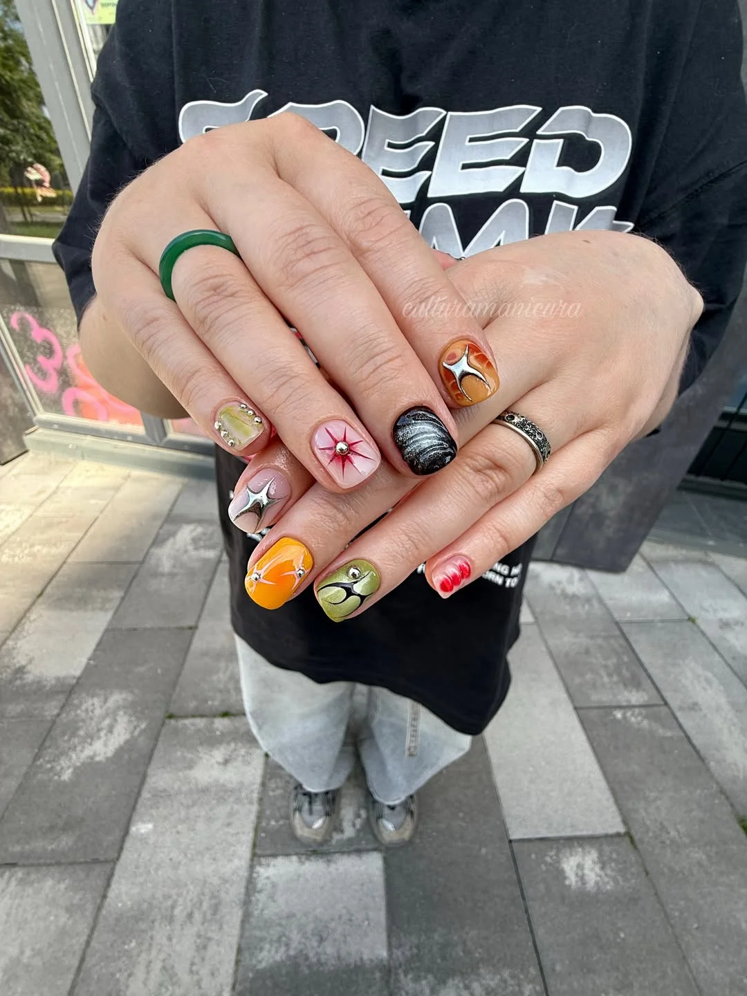 modern june manicure ideas 2026 Abstract Color Pop Nails For Creative Summer Days