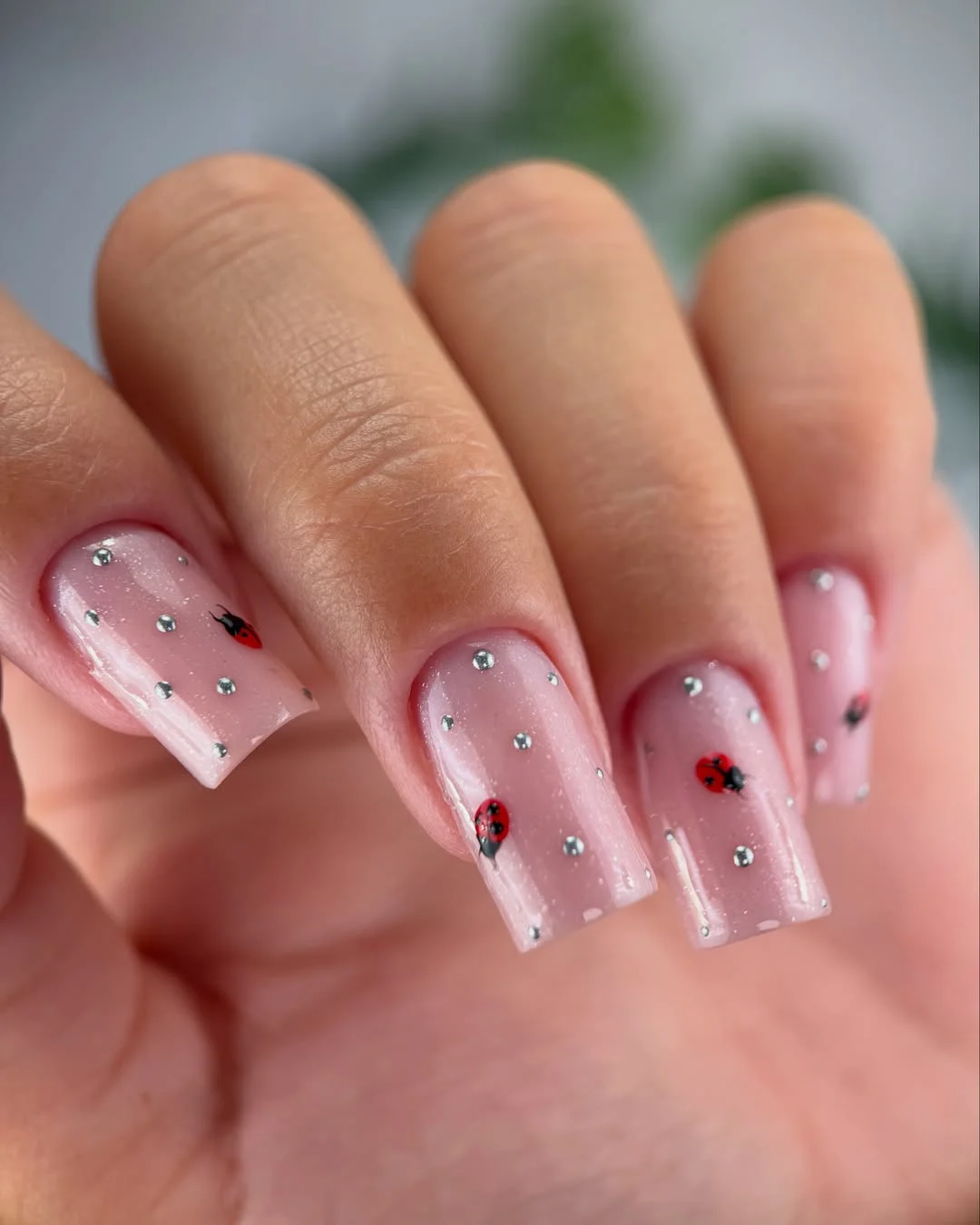 modern june manicure ideas 2026 Cute Ladybug Nails with Playful Summer Energy