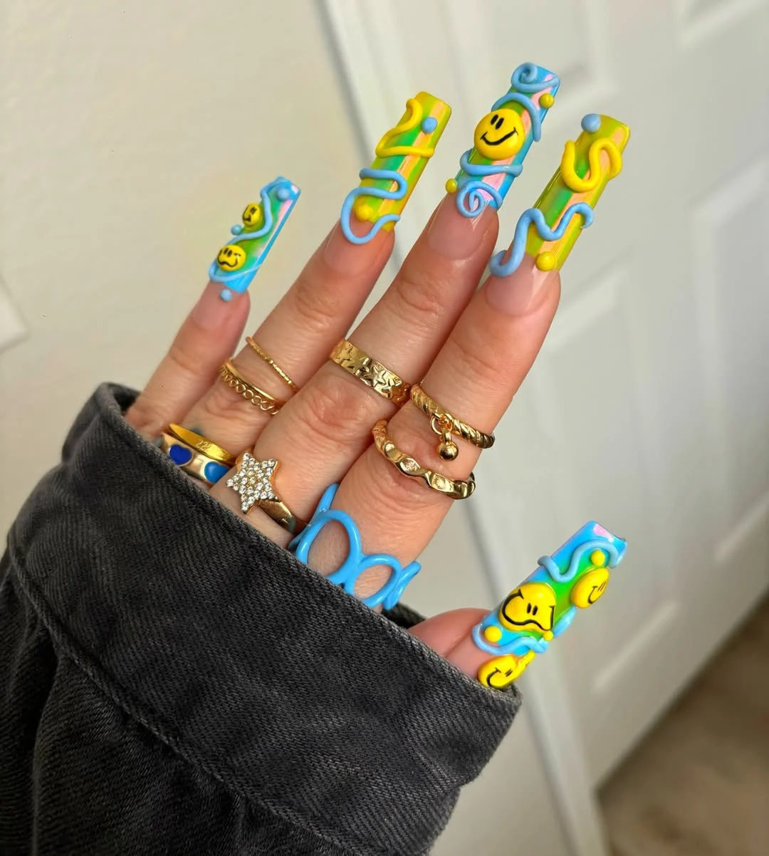 modern june manicure ideas 2026 Playful Smiley Nails for a Fun June Mood