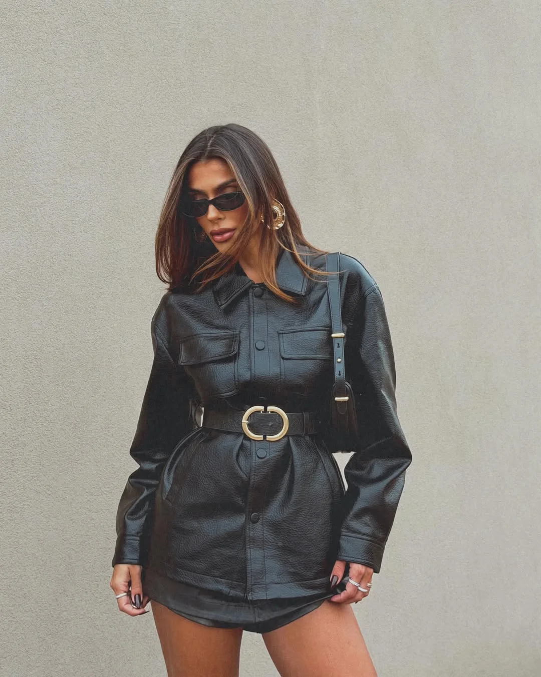 nightout fall outfits going out 2026 Leather Shirt Dresses Are Having Their Moment