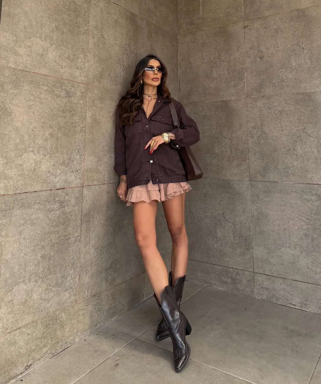 nightout fall outfits going out 2026 Cowgirl Boots Meet Romantic Layers
