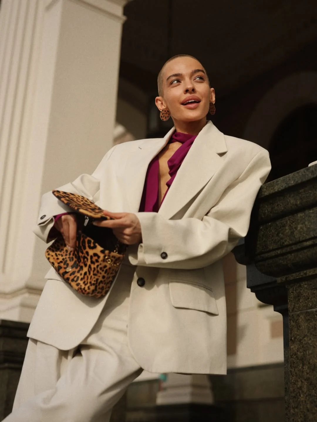 nightout fall outfits going out 2026 Cream Tailoring With a Bold Personality