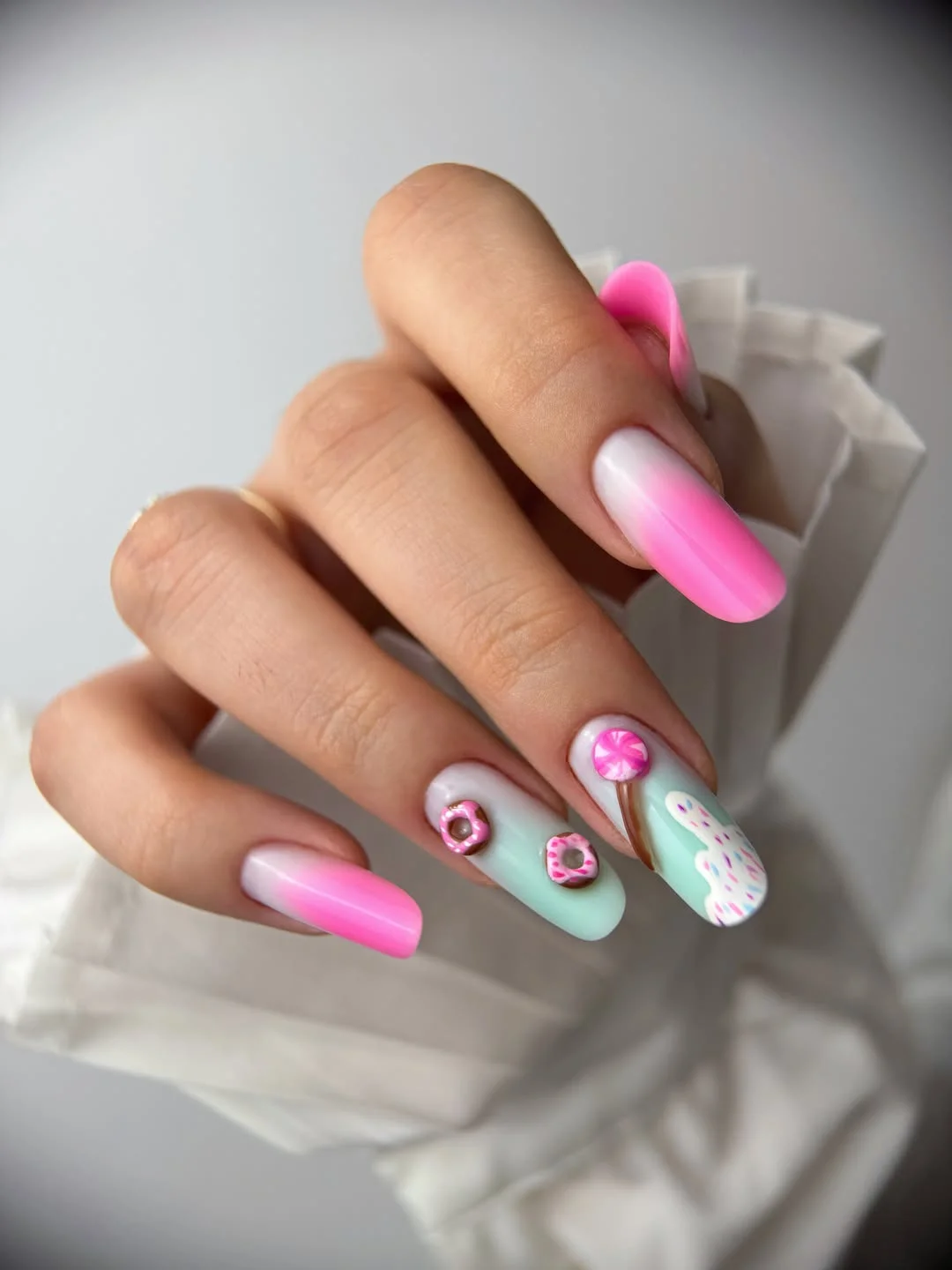 pretty july nails design ideas 2026 Sweet Candy Pink Summer Nail Art