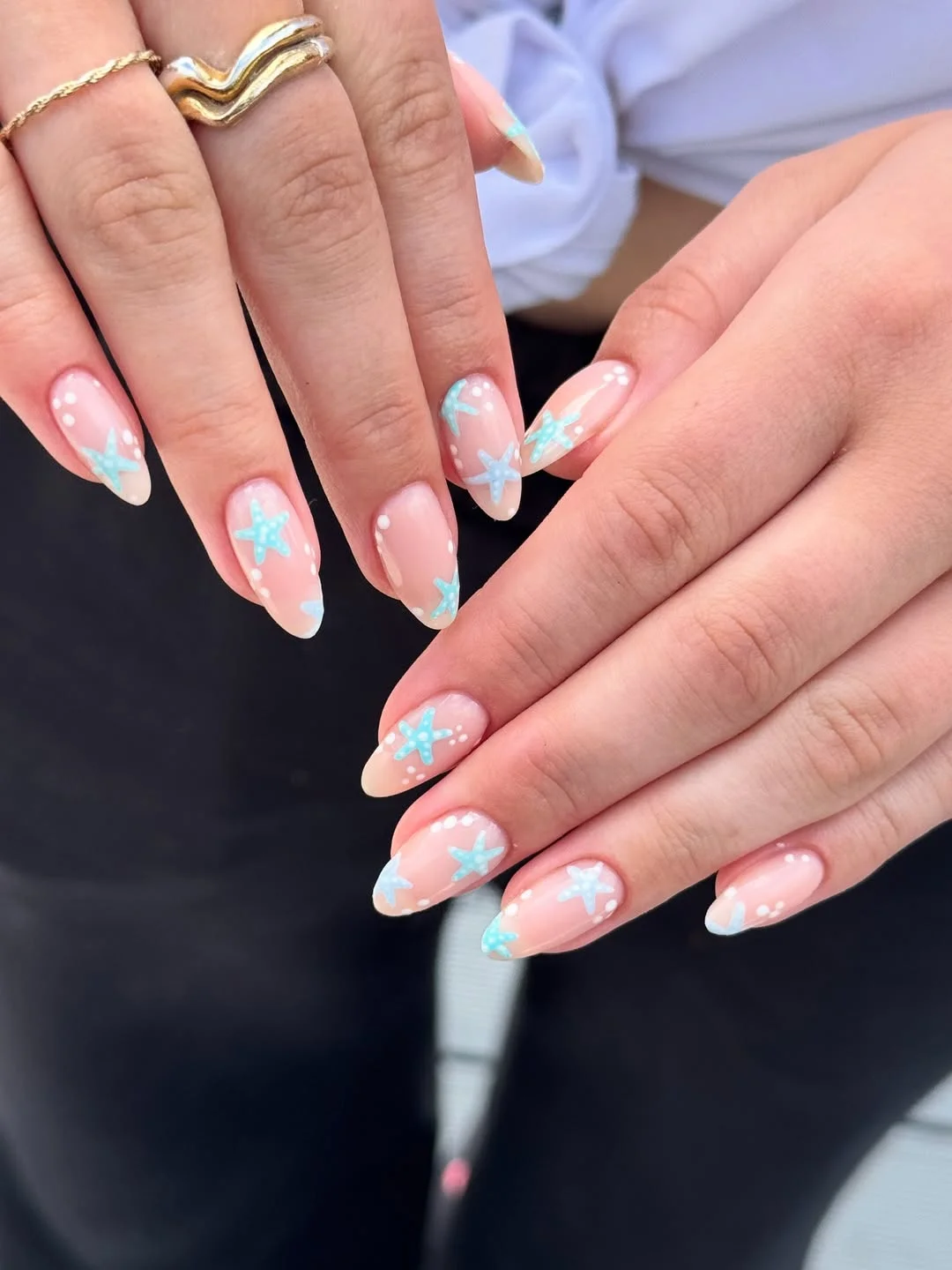 pretty starfish summer nails 2026 Simple Blue Starfish Nails For A Fresh Summer Look
