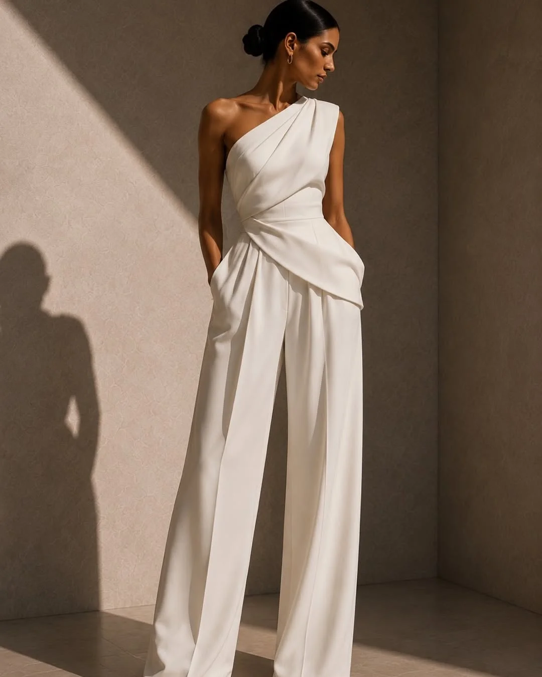 professional fall office outfits for women 2026 Modern Ivory Tailoring With a Soft Architectural Twist