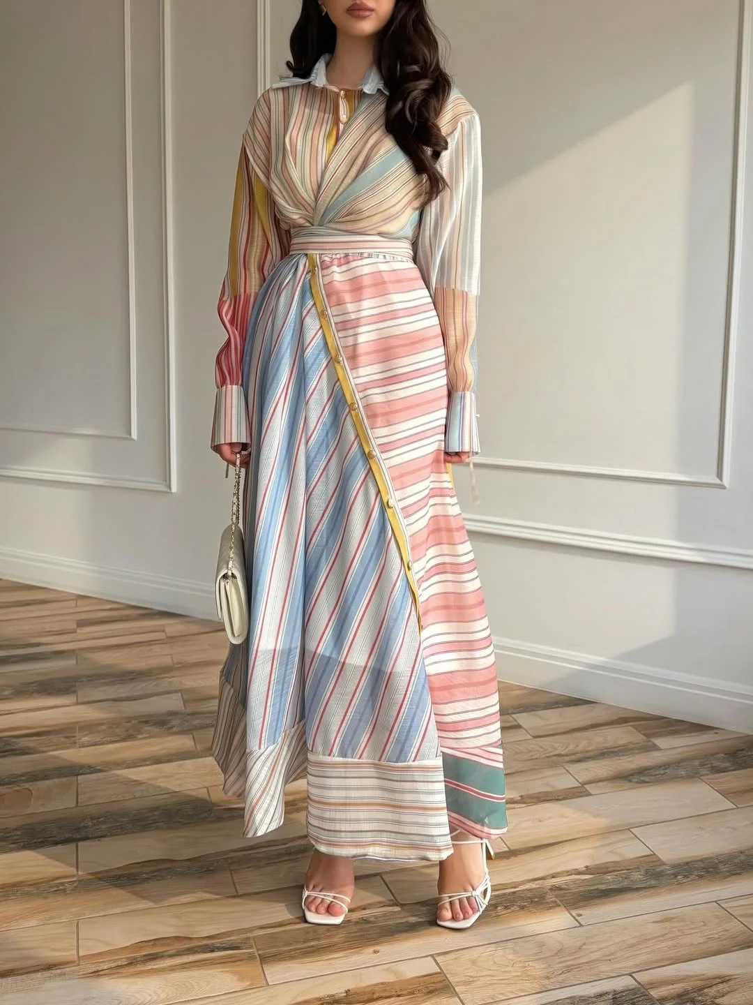 romantic dinner outfits date night fall 2026 Pastel Stripes for Relaxed Fall Romance