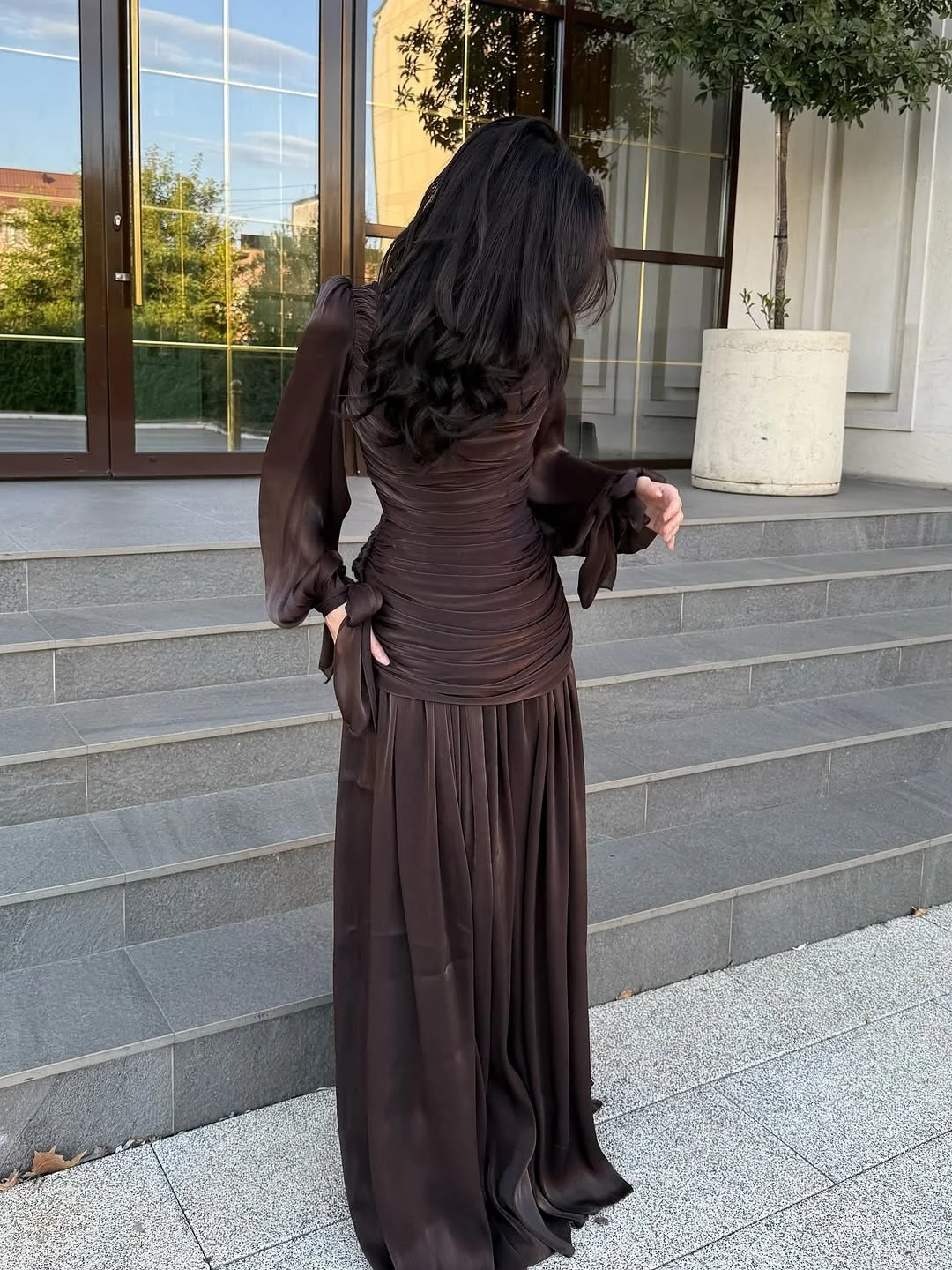 romantic dinner outfits date night fall 2026 Chocolate Satin for Late Fall Romance