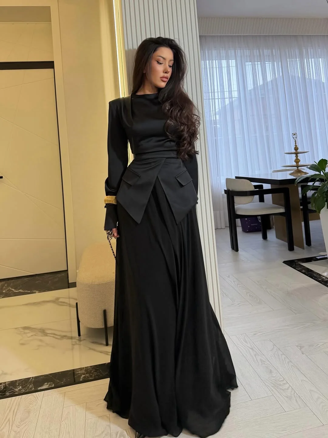 romantic dinner outfits date night fall 2026 Minimal Black Elegance After Dark