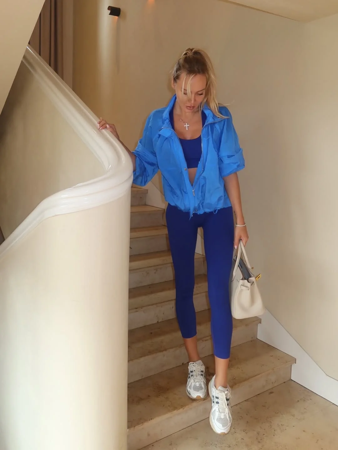 simple fall outfits ideas 2026 Electric Blue Activewear That Brightens Gray Autumn Days