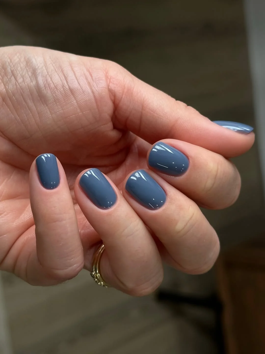 simple plain summer nails 2026 Dusty Blue Elegance for Everyday Wear