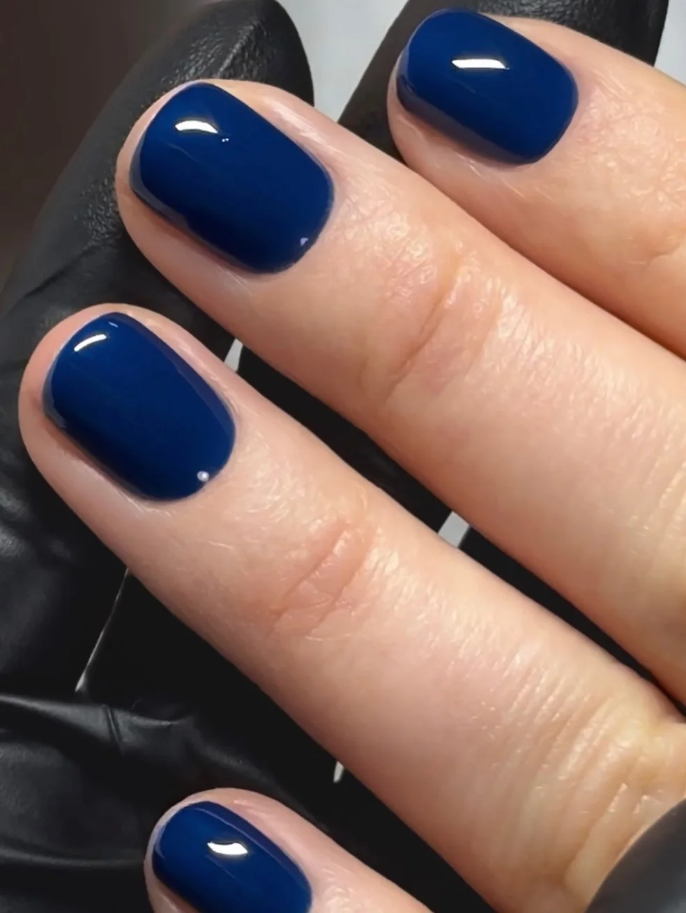 simple plain summer nails 2026 Glossy Midnight Blue for Effortless Summer Style