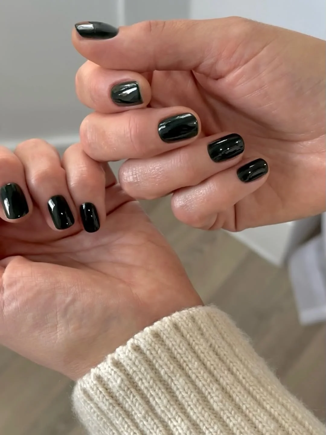 simple plain summer nails 2026 Classic Black Gloss with Minimalist Appeal