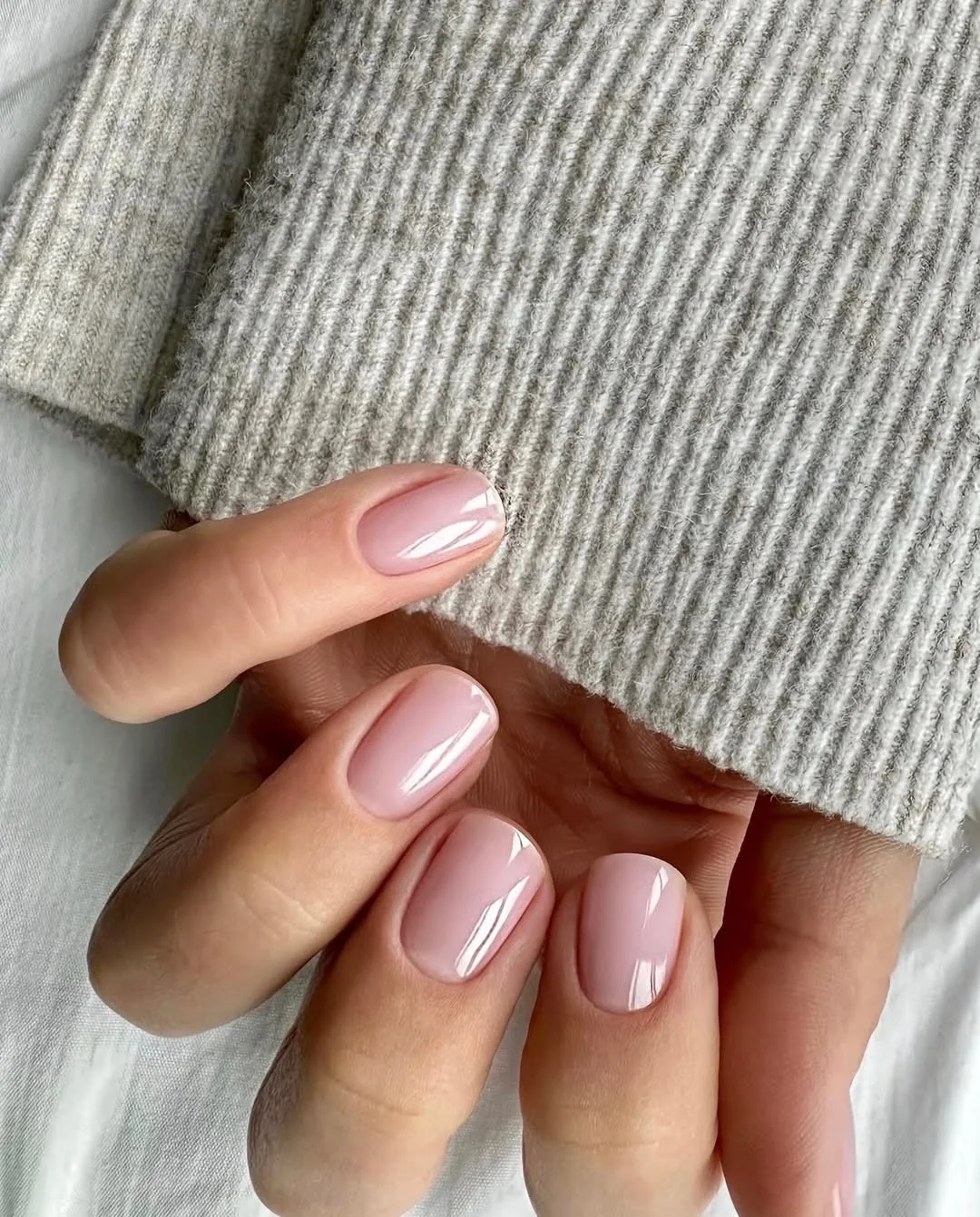 simple plain summer nails 2026 Glossy Blush Pink Perfection