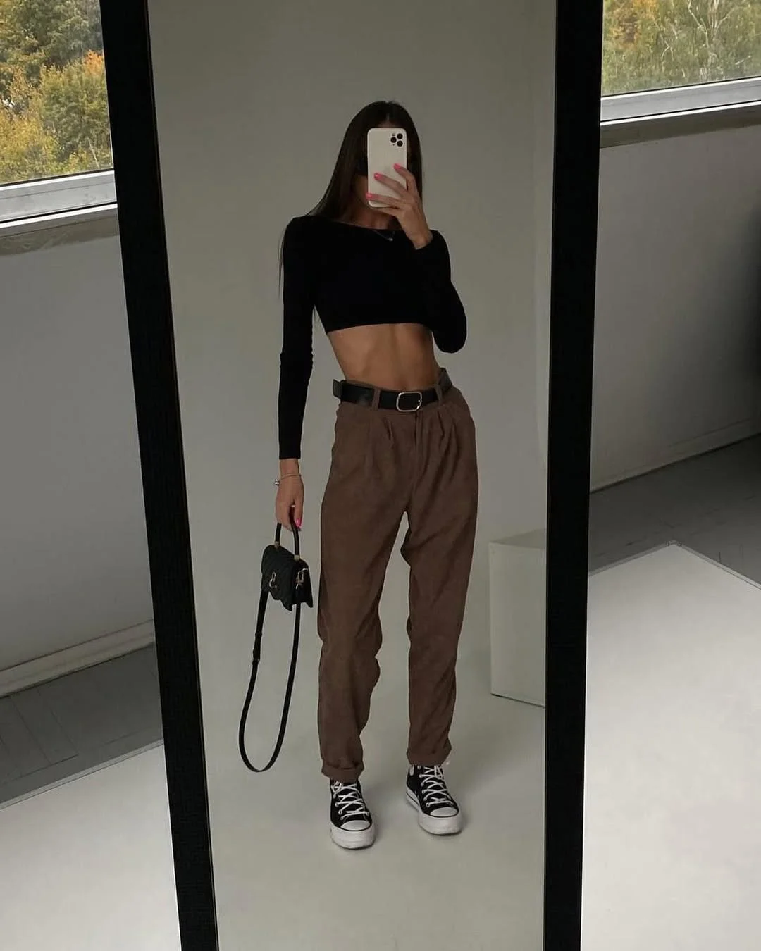 sophisticated chic fall outfits pants 2026 Relaxed Brown Pants with Downtown Energy