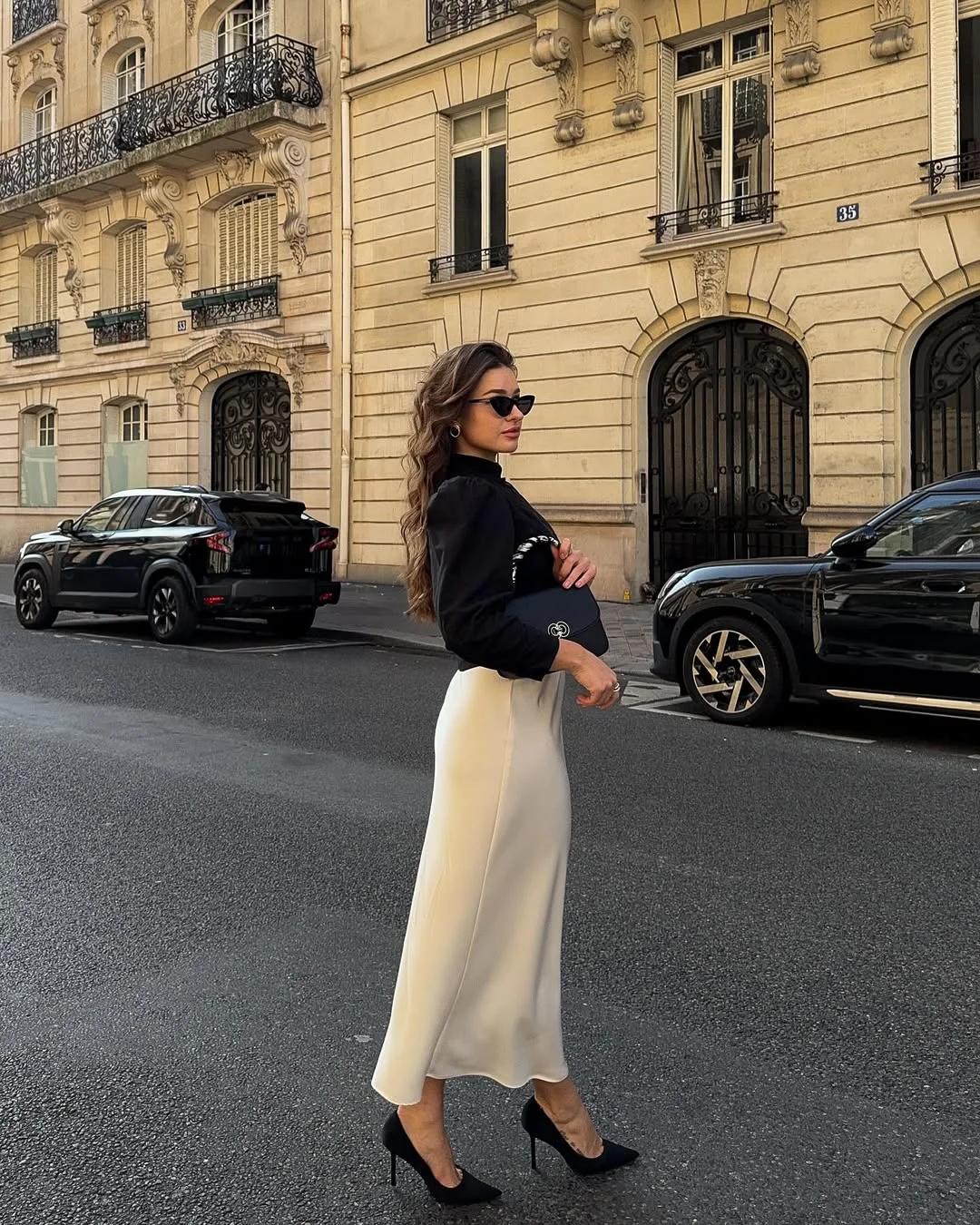 sophisticated elegant fall office outfits 2026 Parisian Contrast Dressing with a Satin Skirt