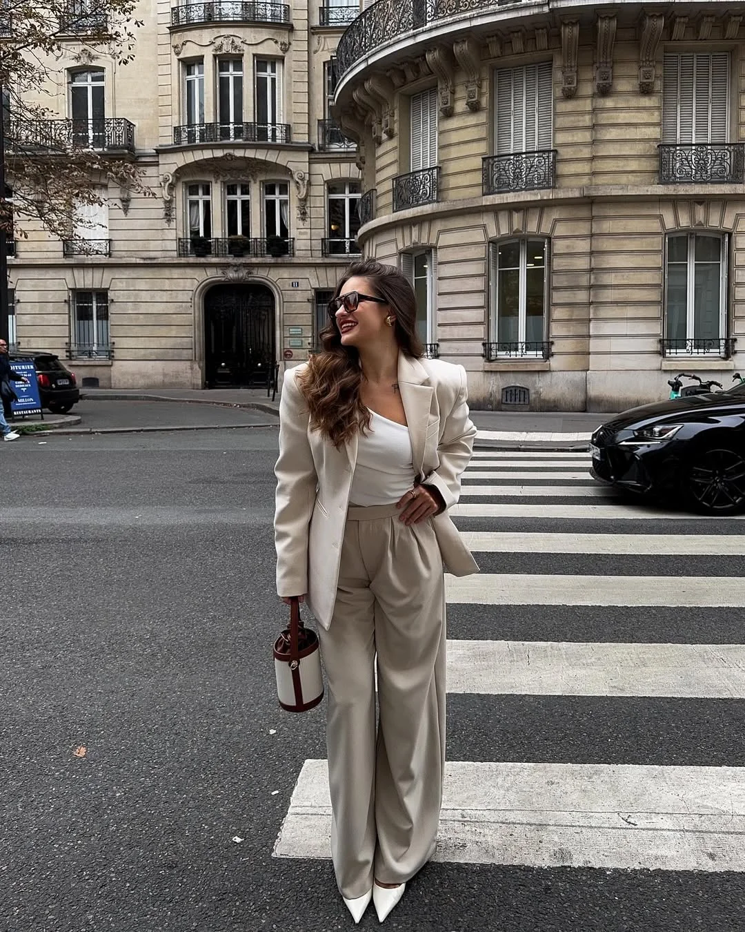 sophisticated elegant fall office outfits 2026 Monochrome Cream Tailoring for Effortless Authority