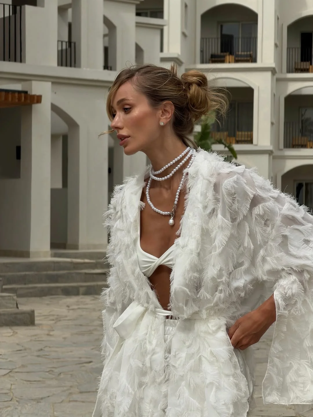 stylish early fall outfits ideas 2026 Textured White Elegance for Transitional Weather