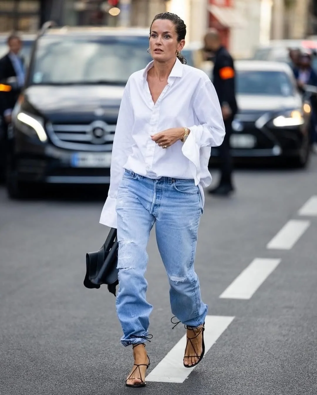 stylish early fall outfits ideas 2026 The White Shirt and Denim Combination Everyone Loves