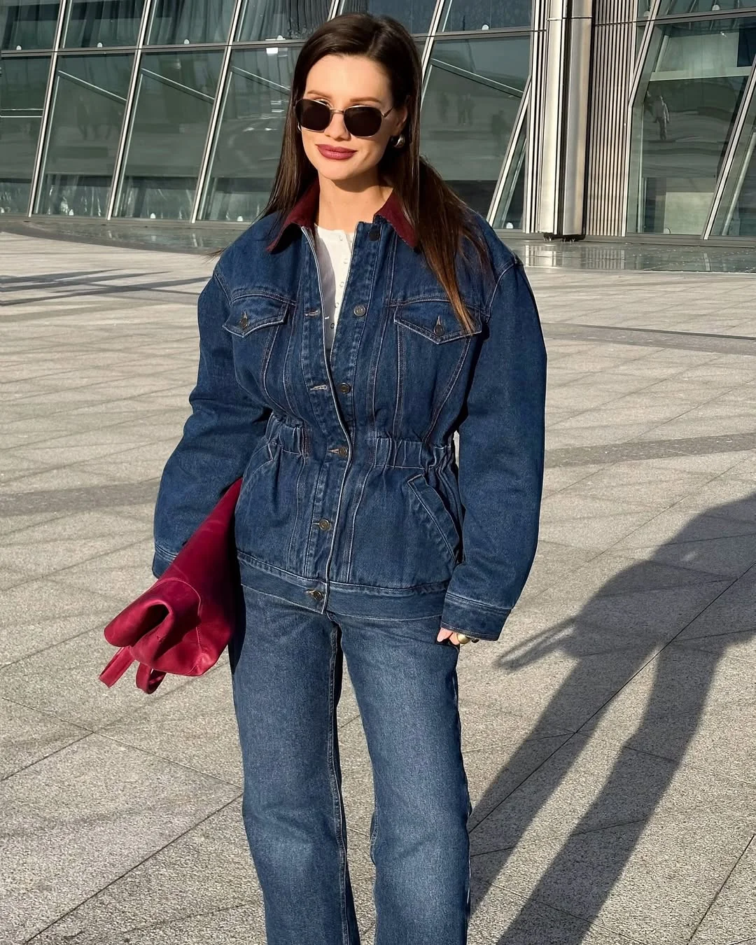 stylish fall all denim outfits for women 2026 Defined-Waist Denim That Feels Instantly Modern