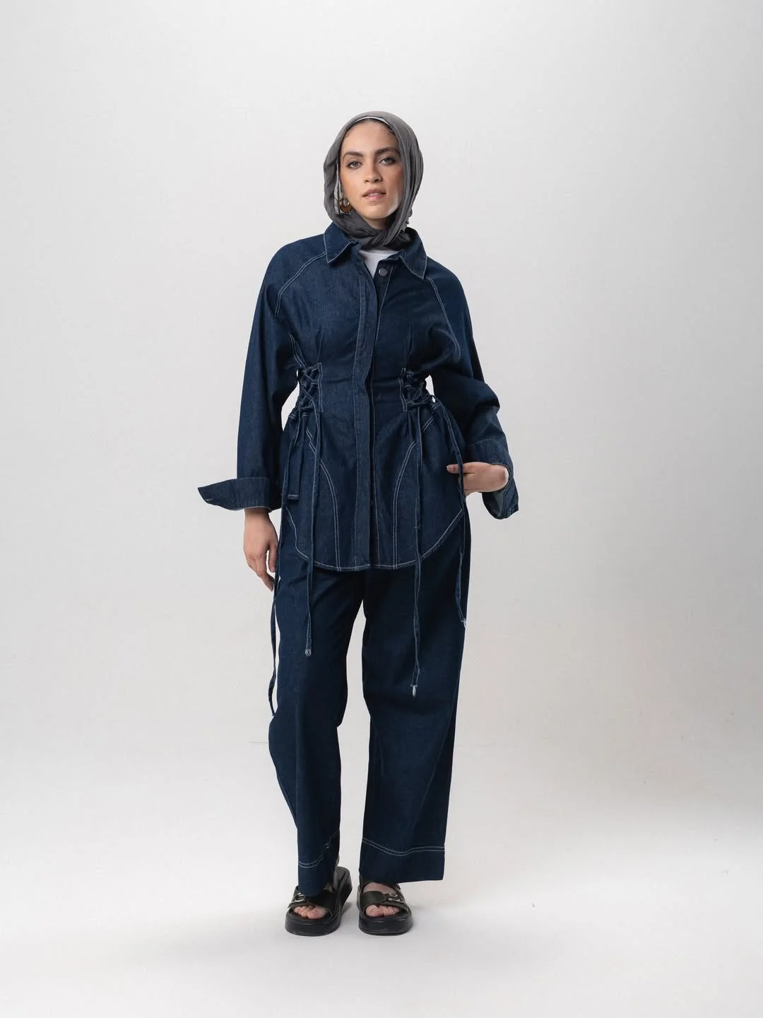 stylish fall all denim outfits for women 2026 Dark Wash Tailoring That Feels Effortlessly Chic