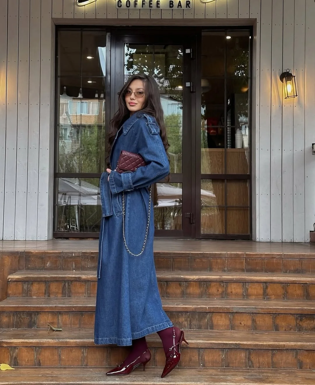 stylish fall all denim outfits for women 2026 Long Denim Coats Bring Drama to Fall Dressing