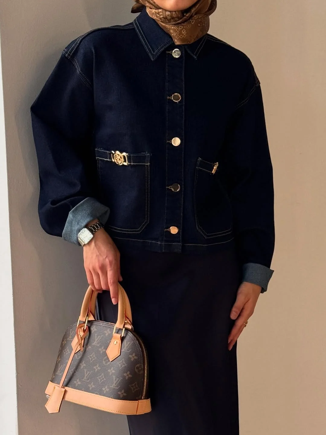 stylish fall all denim outfits for women 2026 Dark Denim Minimalism with Luxury Details
